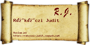 Rákóczi Judit névjegykártya